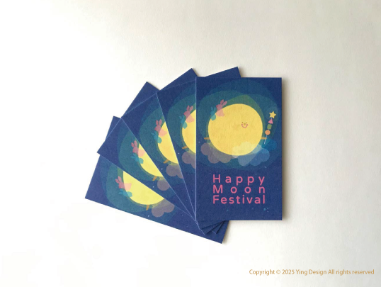中秋節快樂小卡 (一組5入)